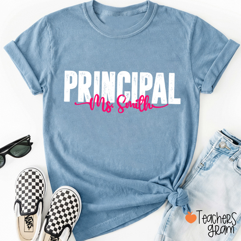 Personalized Name Distressed Assistant Teacher T-Shirt