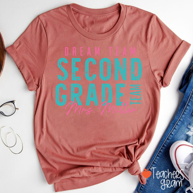 Personalized Grade School Supply Teacher T-Shirt