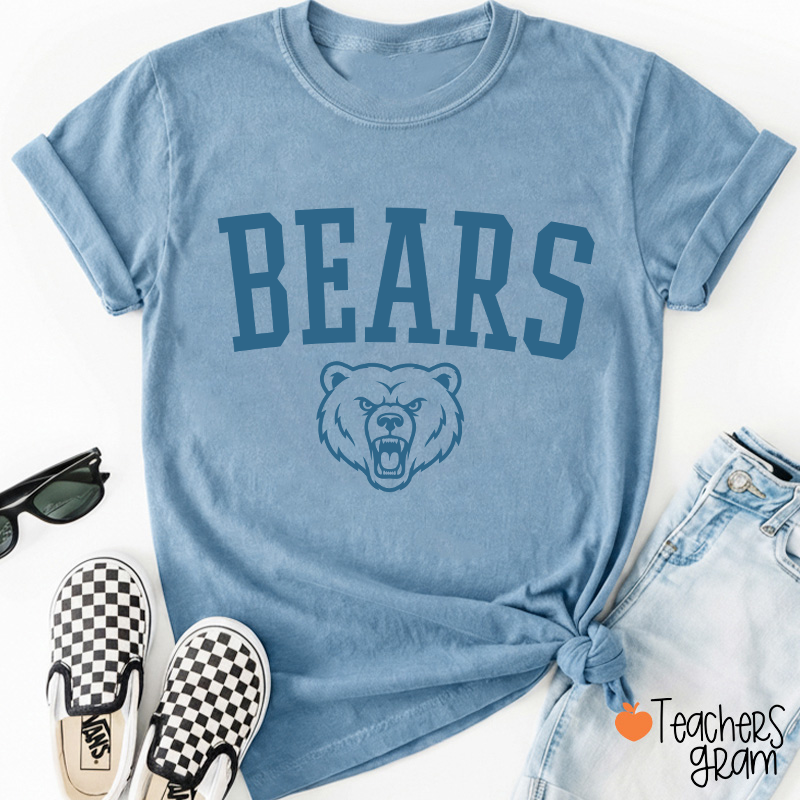 Personalized Mascot Outline Graphic Varsity Letter Teacher T-Shirt