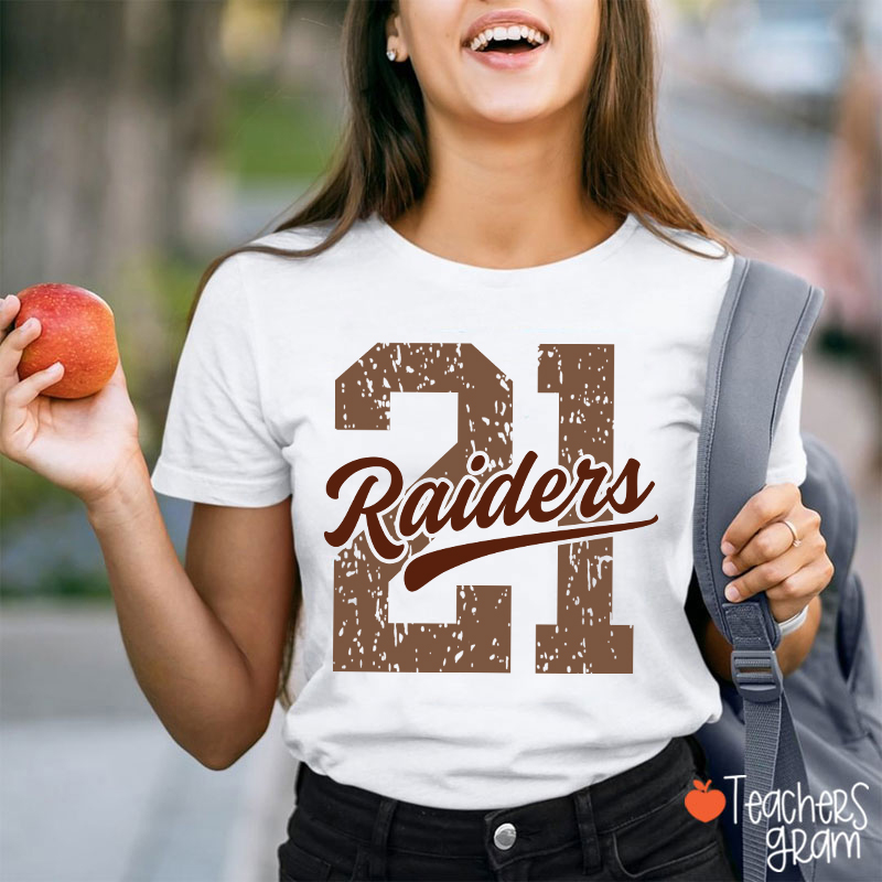 Personalized Vintage Distressed Number Team Name Mascot Teacher T-Shirt