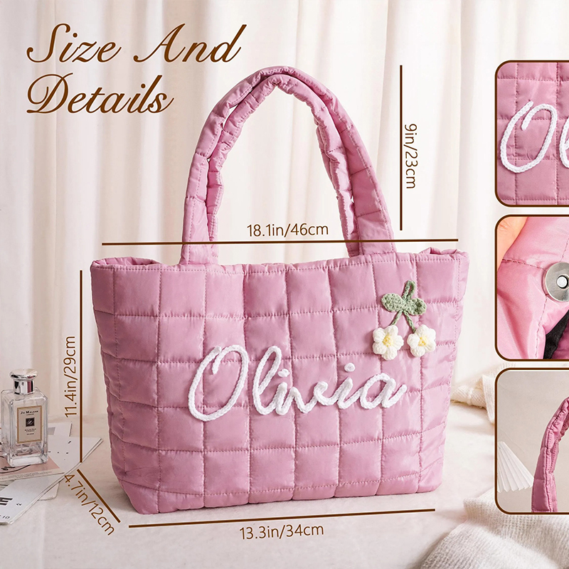 Personalized Embroidered Name Nylon Tote Bag