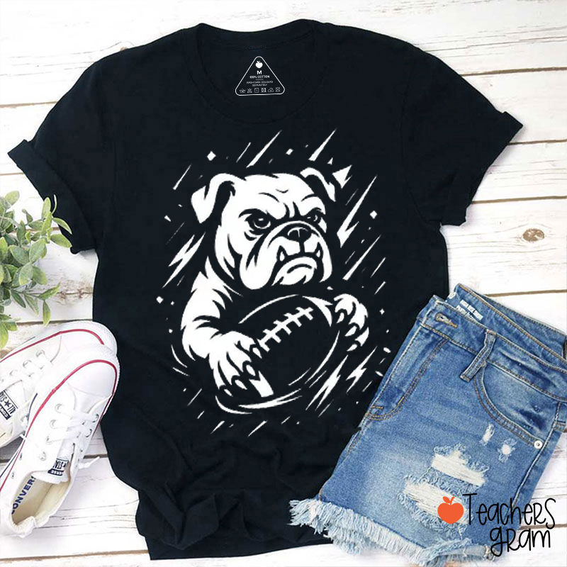 Personalized Mascot Name And Color Mascot Football Graphic Teacher T‑Shirt