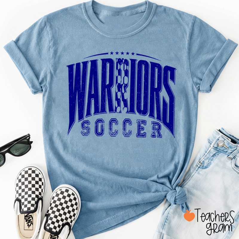 Personalized Mascot Vintage Distressed Football Star Graphic Teacher T‑Shirt