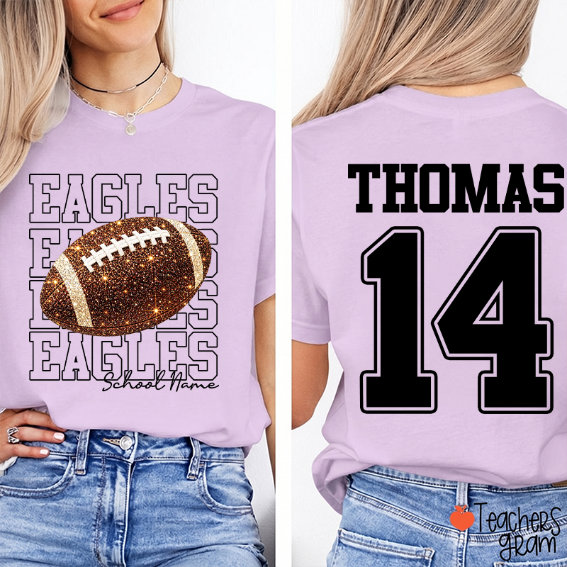 Personalized Team Name Number Sport Teacher Two Sided T-Shirt