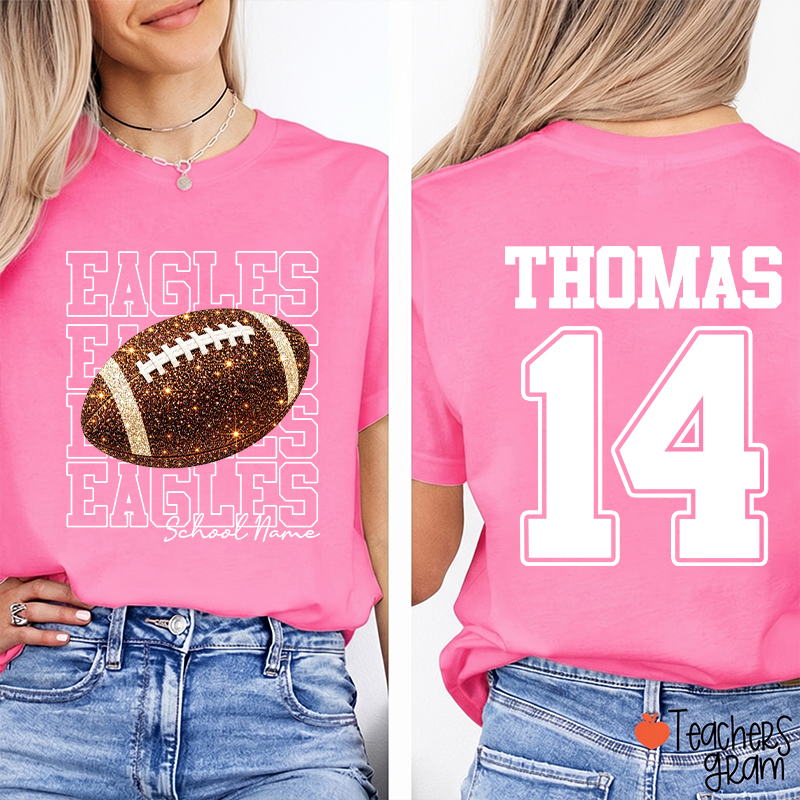 Personalized Team Name Number Sport Teacher Two Sided T-Shirt