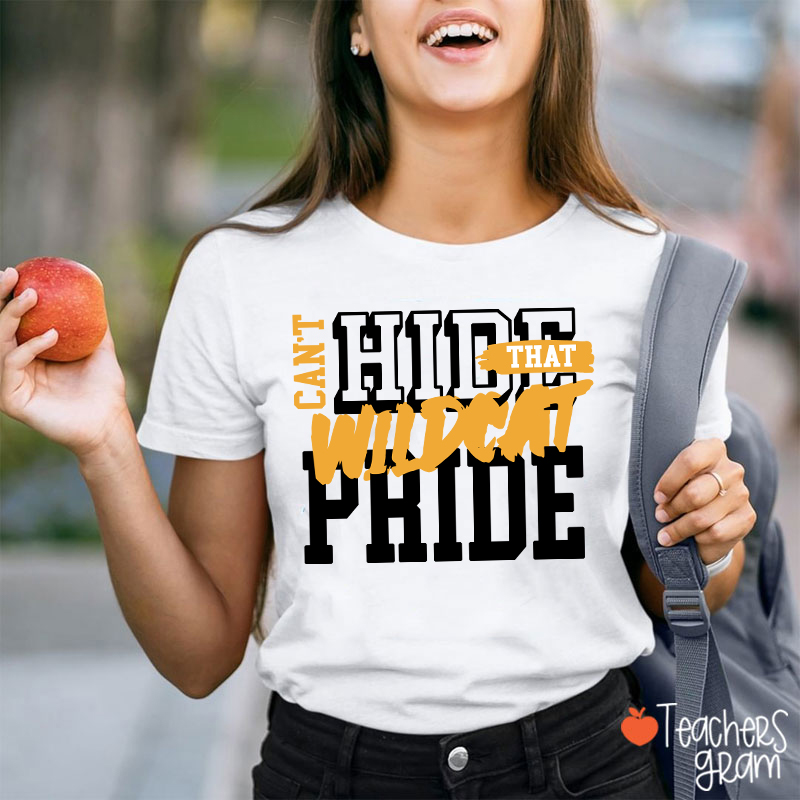 Personalized Can't Hide That Warrior Pride Bold Color Block Text Graphic Teacher T‑Shirt