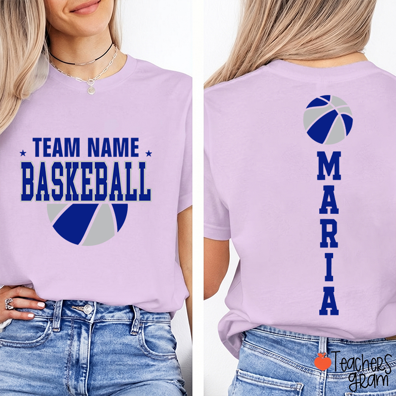 Personalized Mascot Sport Team Teacher Two Sided T‑Shirt