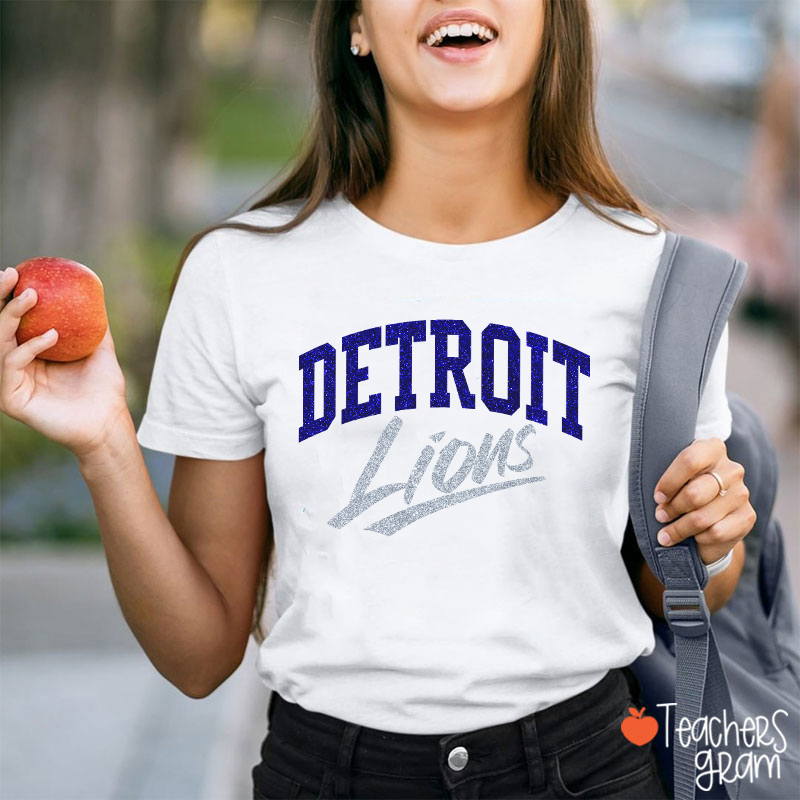 Personalized Mascot Retro Glitter Sport Fan Teacher T‑Shirt