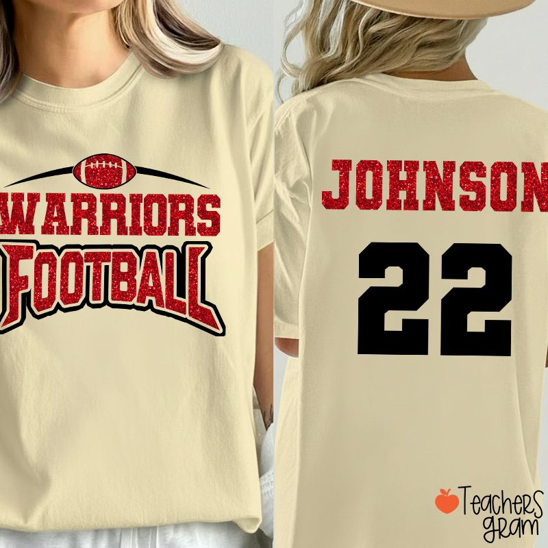 Personalized Mascot Sport And Your Name Bright Teacher Two Sided T-Shirt