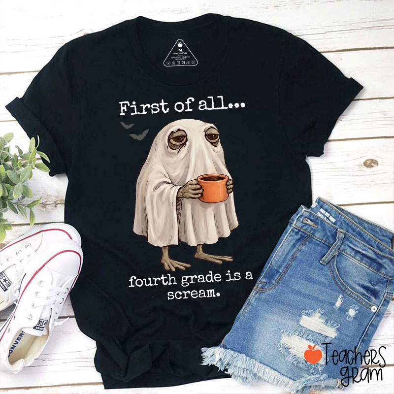 Personalized Grade Funny Frog Monster Character Bat Teacher T‑Shirt