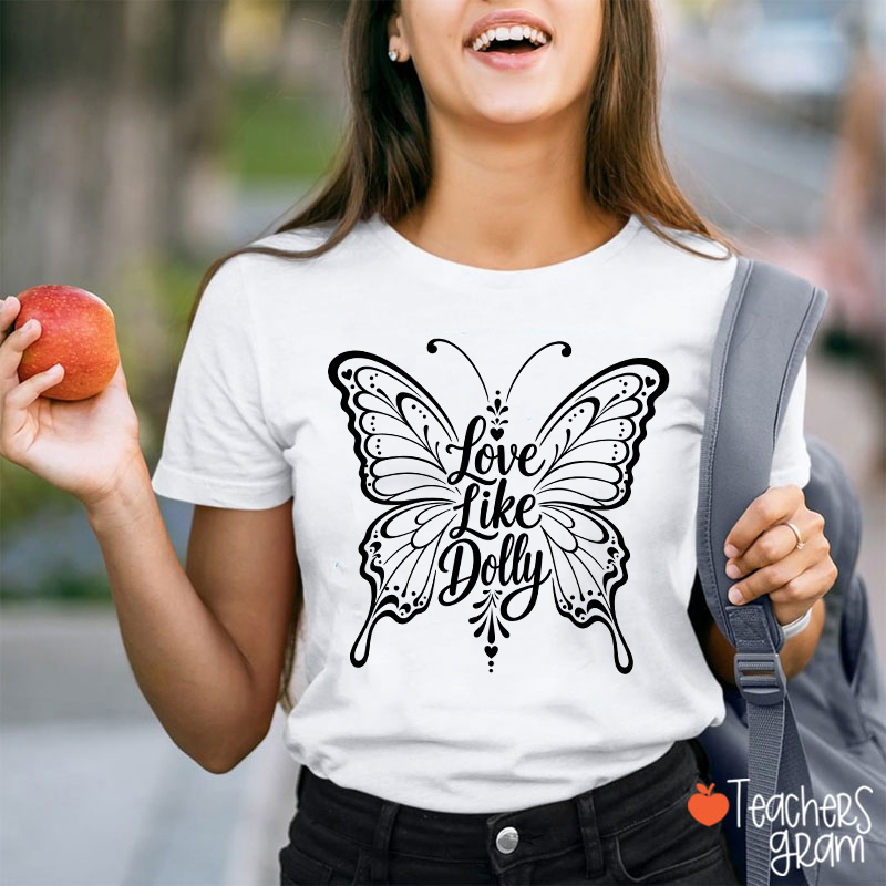 Love Ornate Lace Butterfly Teacher T-Shirt