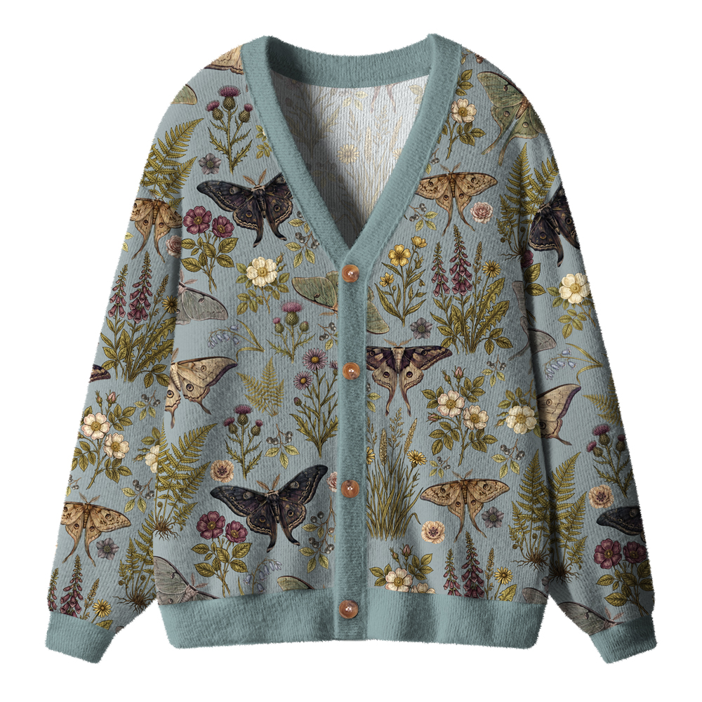 Atmosphere Moth And Fern Grove Teacher Ugly Cardigan Sweaters