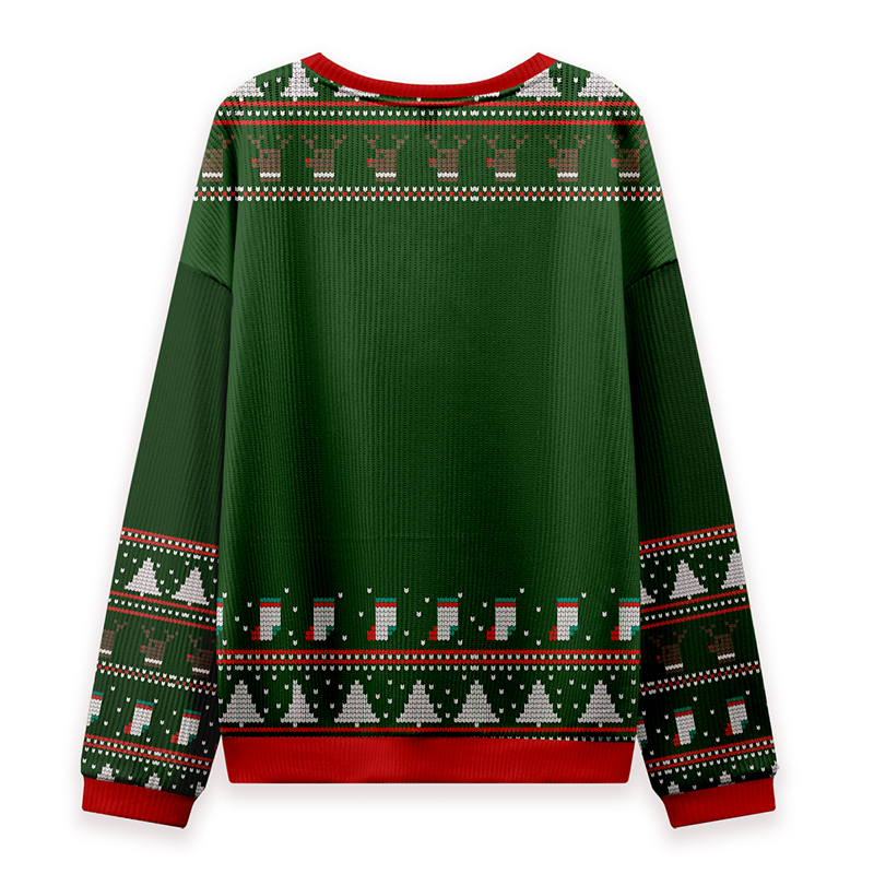White Christmas Teacher Ugly Knit Sweatshirt