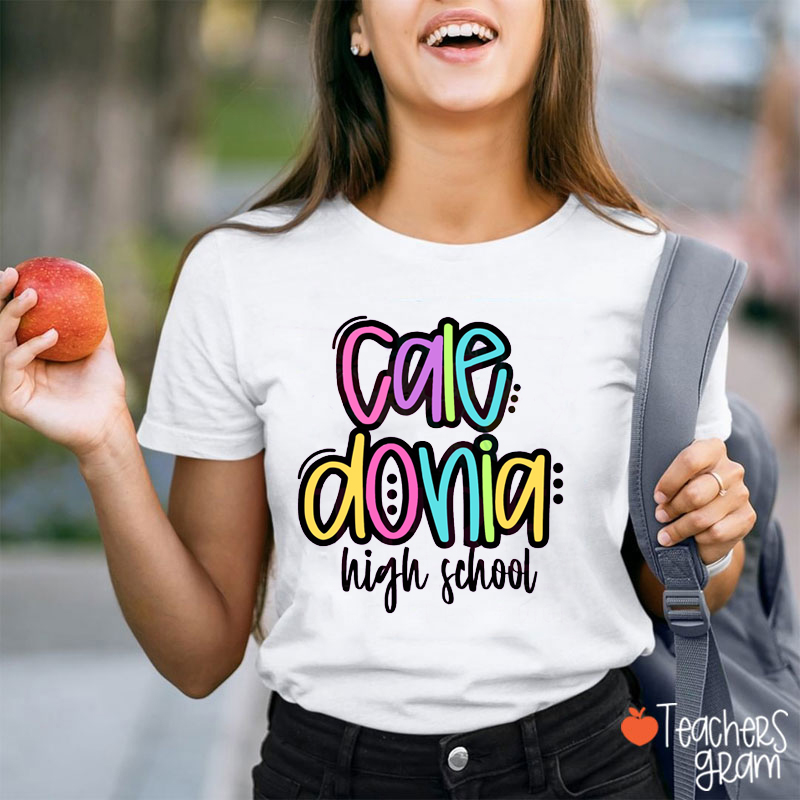 Personalized Mascot Or Name Candy Color Teacher T-Shirt