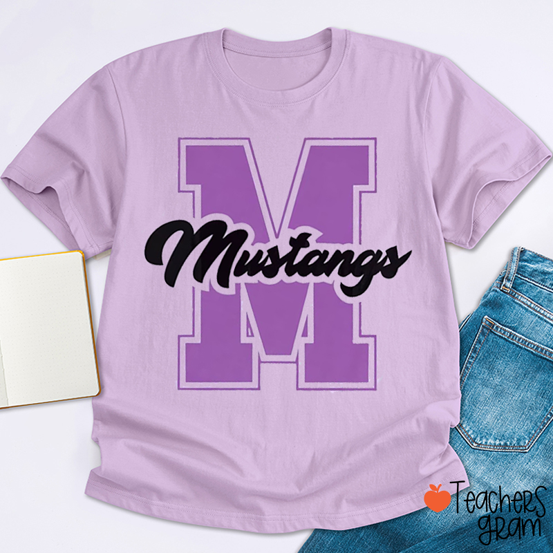 Personalized School Initial And Mascot Vintage School Spirit Teacher T-Shirt