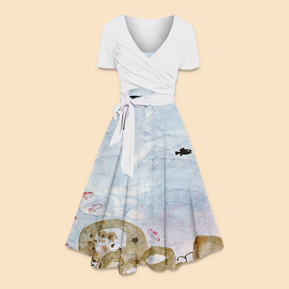 Swimmy The Little Black Fish Teacher Suspender Long Skirt Top Suit