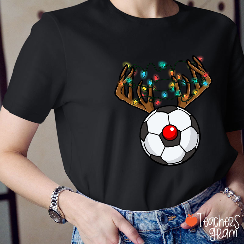 Personalized Sport Reindeer Christmas Teacher T-Shirt