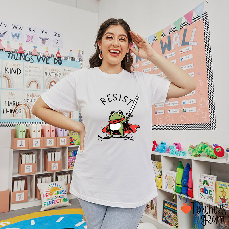 Frog Activist Resist Teacher T-Shirt