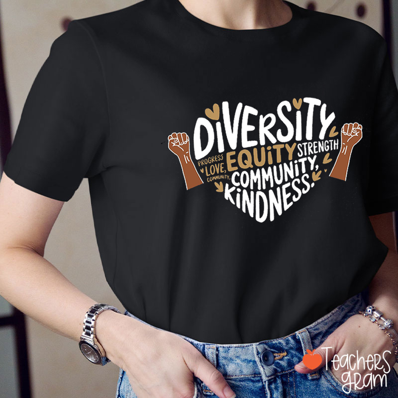 Diversity Equity Community Kindness Teacher T-Shirt
