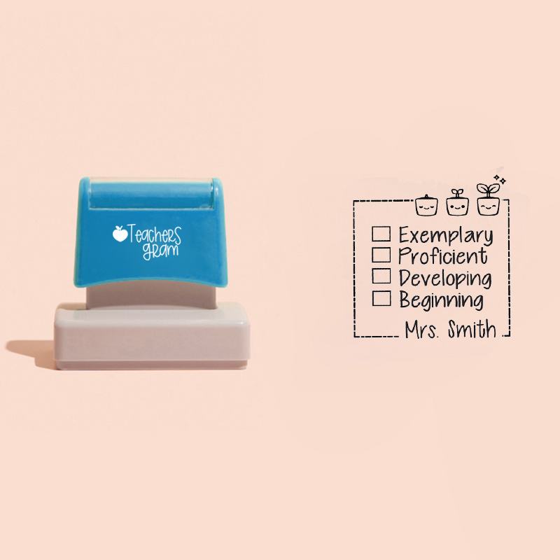 Personalized Name Grading Teacher Rectangle Stamp