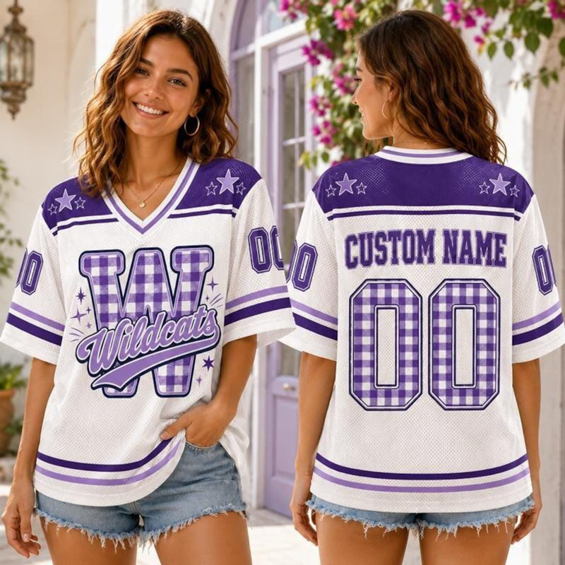 Personalized Mascot Name And Number Plaid Letter Teacher Mesh Jersey
