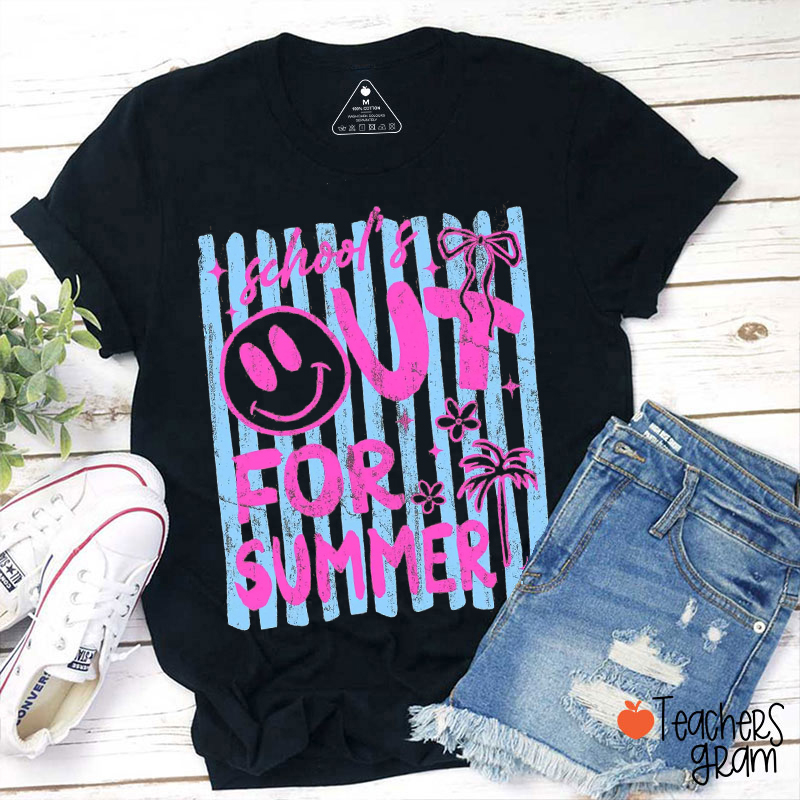 Personalized School's Out For Summer Smile Teacher T-Shirt