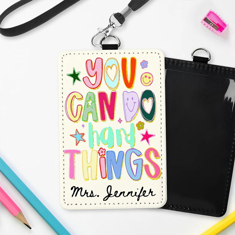 Personalized Name Motivational Teacher Card Holder