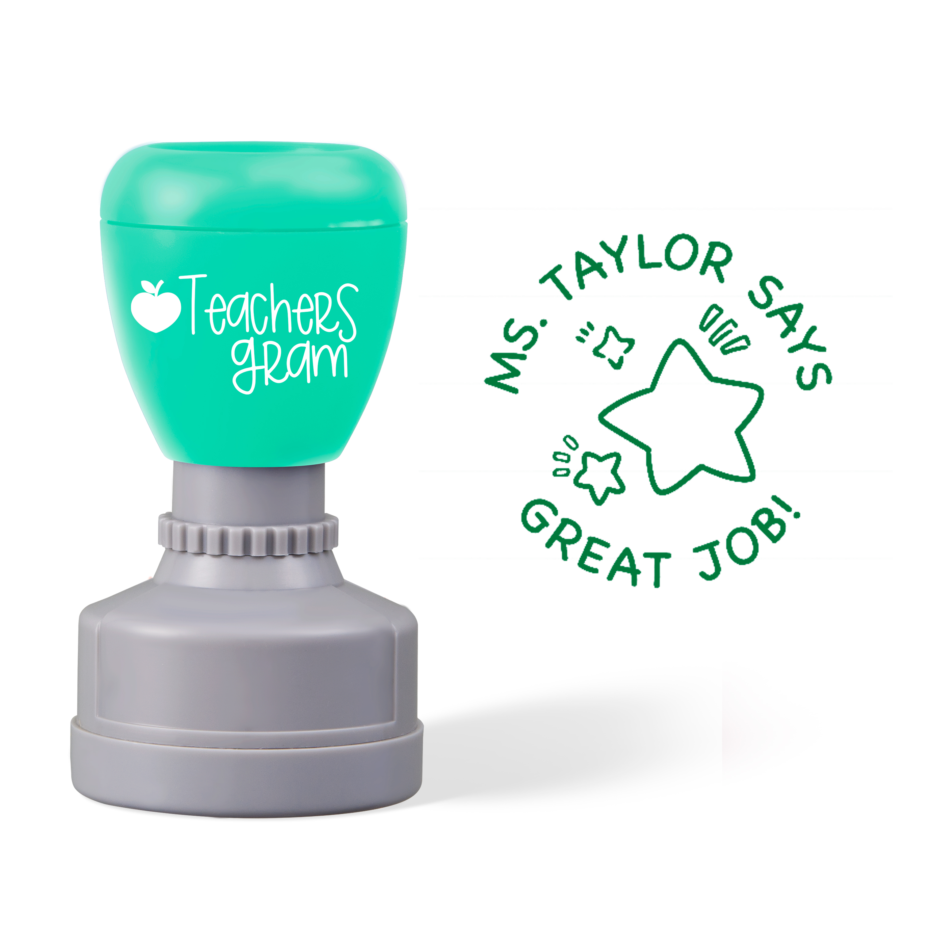 Personalized Name Great Job Star Teacher Stamp