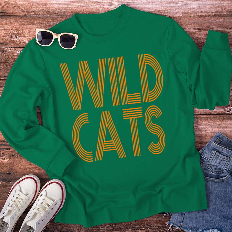 Personalized Mascot Simple Line Fonts School Spirit Teacher Long Sleeve T-Shirt