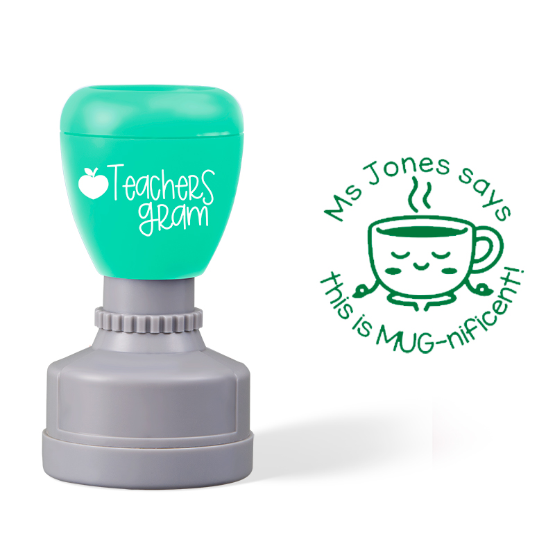 Personalized Name This Is Mug-nificent Teacher Stamp