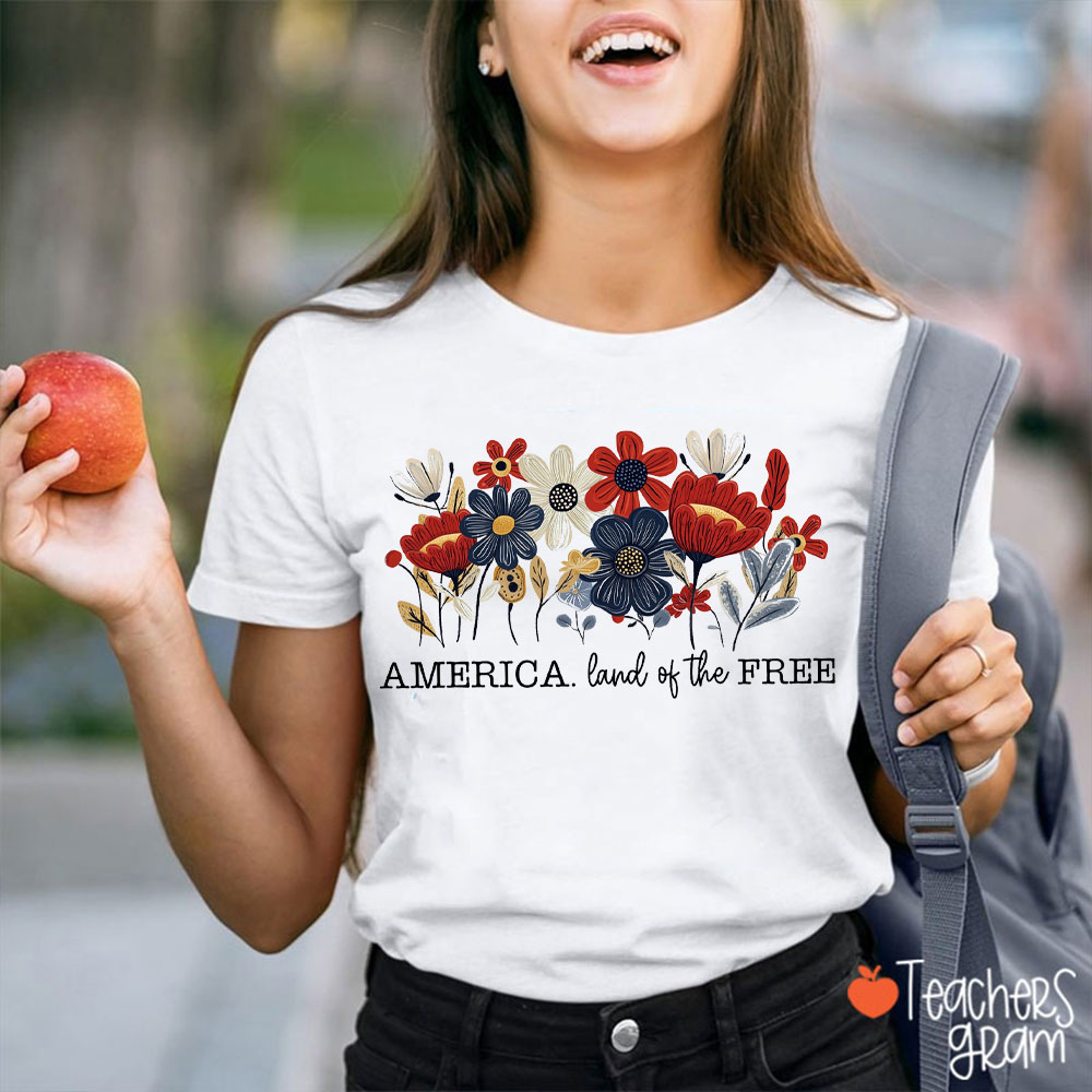 America Land Of The Free Memorial Day Teacher T-Shirt