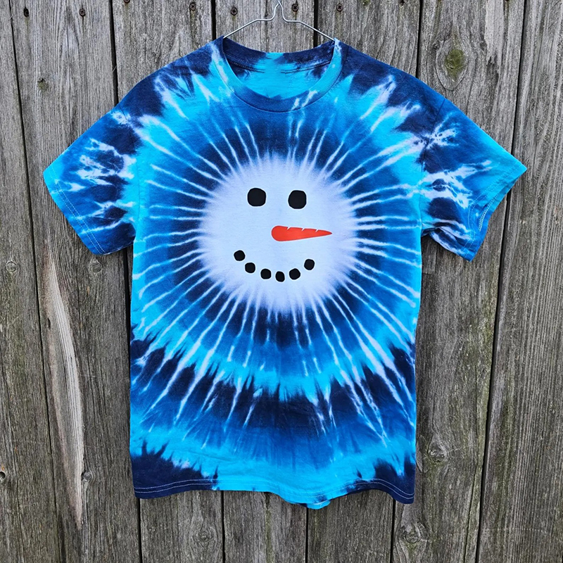 Snowman Tie Dye Teacher Eco Oversized Graphic T-Shirt