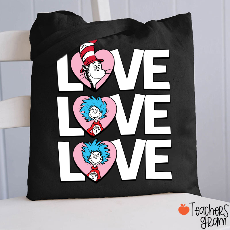 Valentine's Day With Cat And Things Teacher Tote Bag