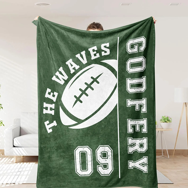 Personalized Mascot Sport And Number Game Day Teacher Blanket