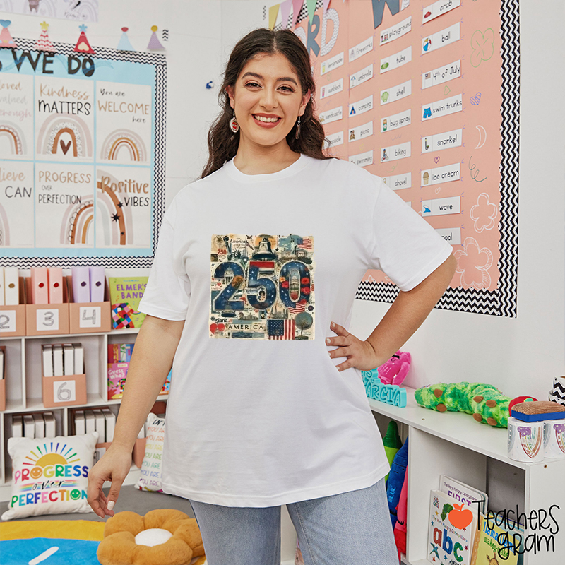 USA Post Stamp America 250 Years Teacher T-Shirt