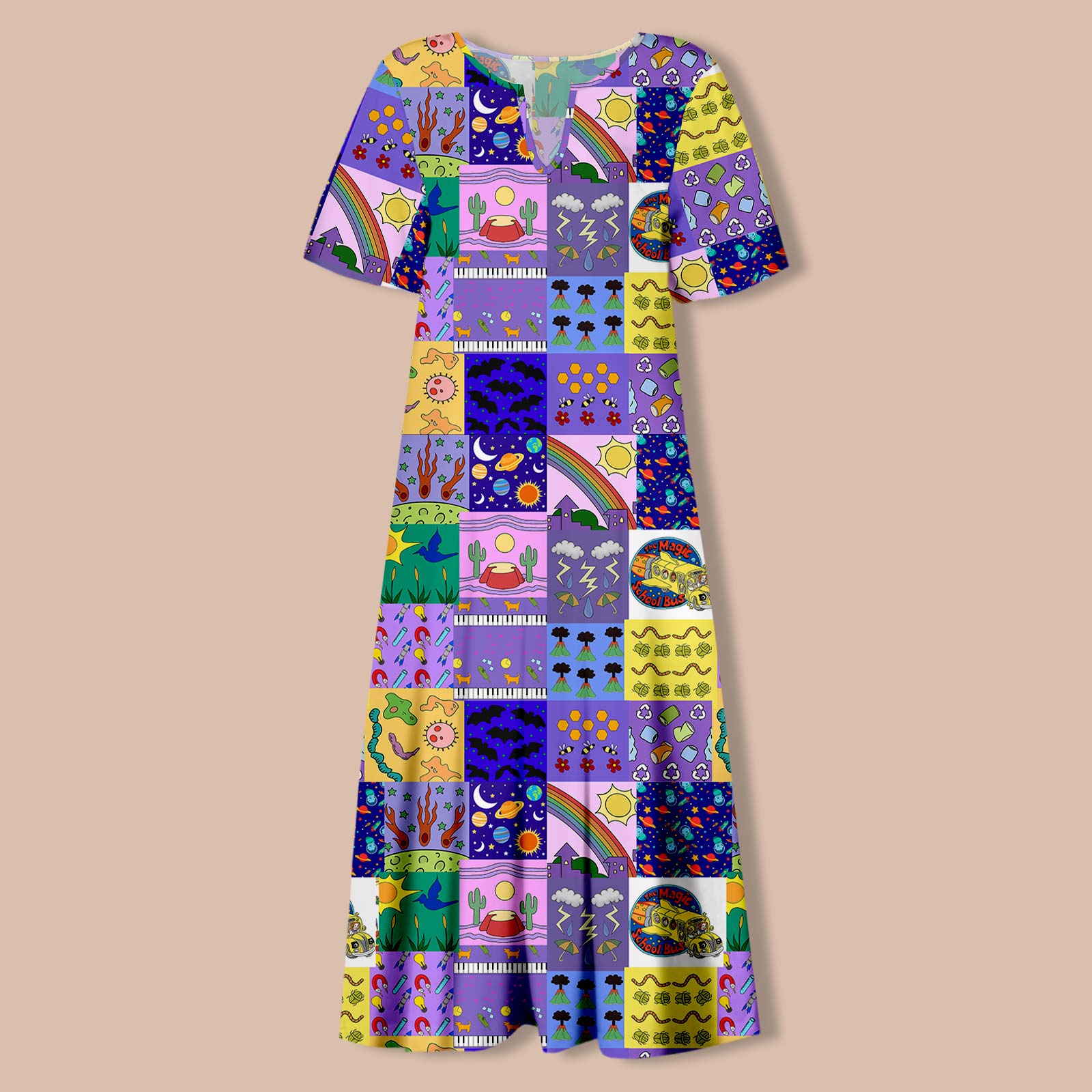 Take Chances Make Mistakes Get Messy Teacher V-Neck Long Dress