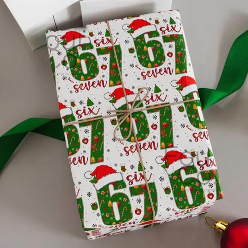 Christmas Vibes Six Seven Teacher Wrapping Paper
