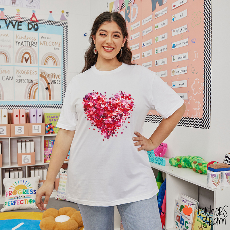 Valentines Day Heart Teacher T-Shirt