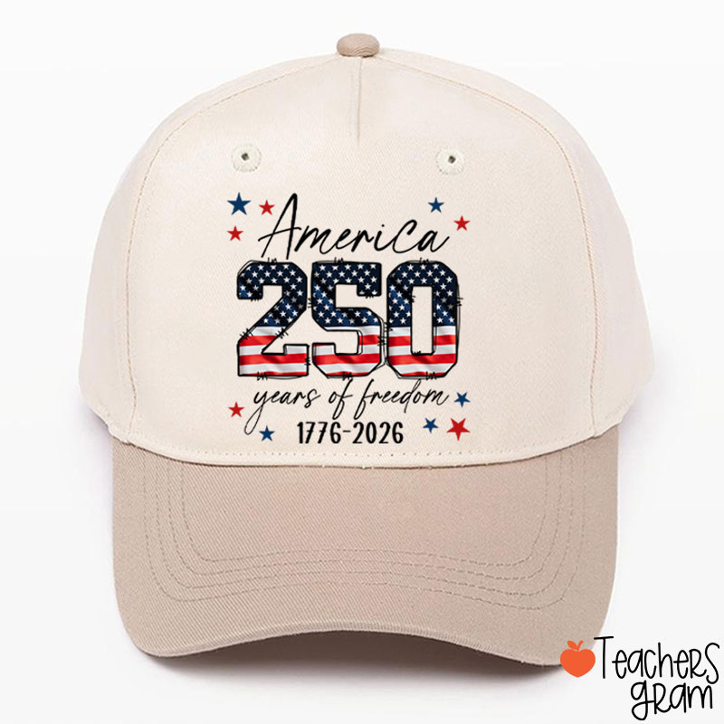 America 250 Years Of Freedom 1776-2026 Teacher Baseball Cap