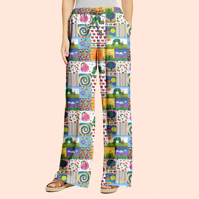 Garden Trip With Caterpillars Teacher Wide Leg Pants