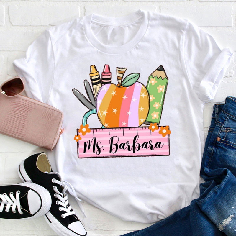 Personalized Teaching Tools Name Teacher T-Shirt