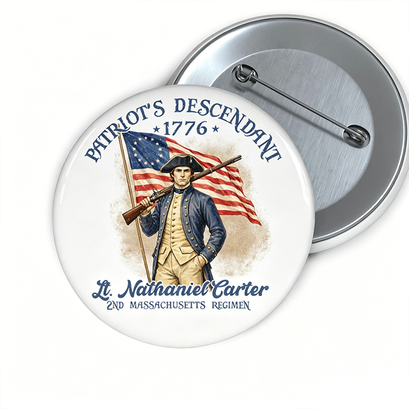Personalized Patriot's Descendant Teacher Pinback Button
