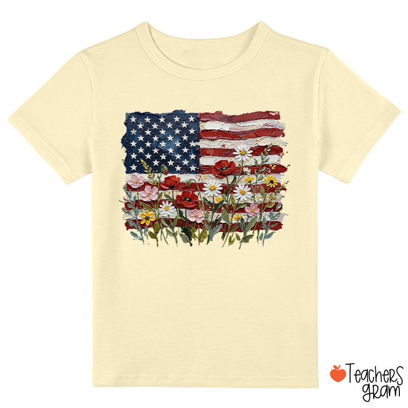 American Flag Floral Class T-Shirt