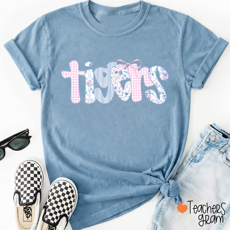 Personalized Mascot Floral Printing Letter Teacher T-Shirt