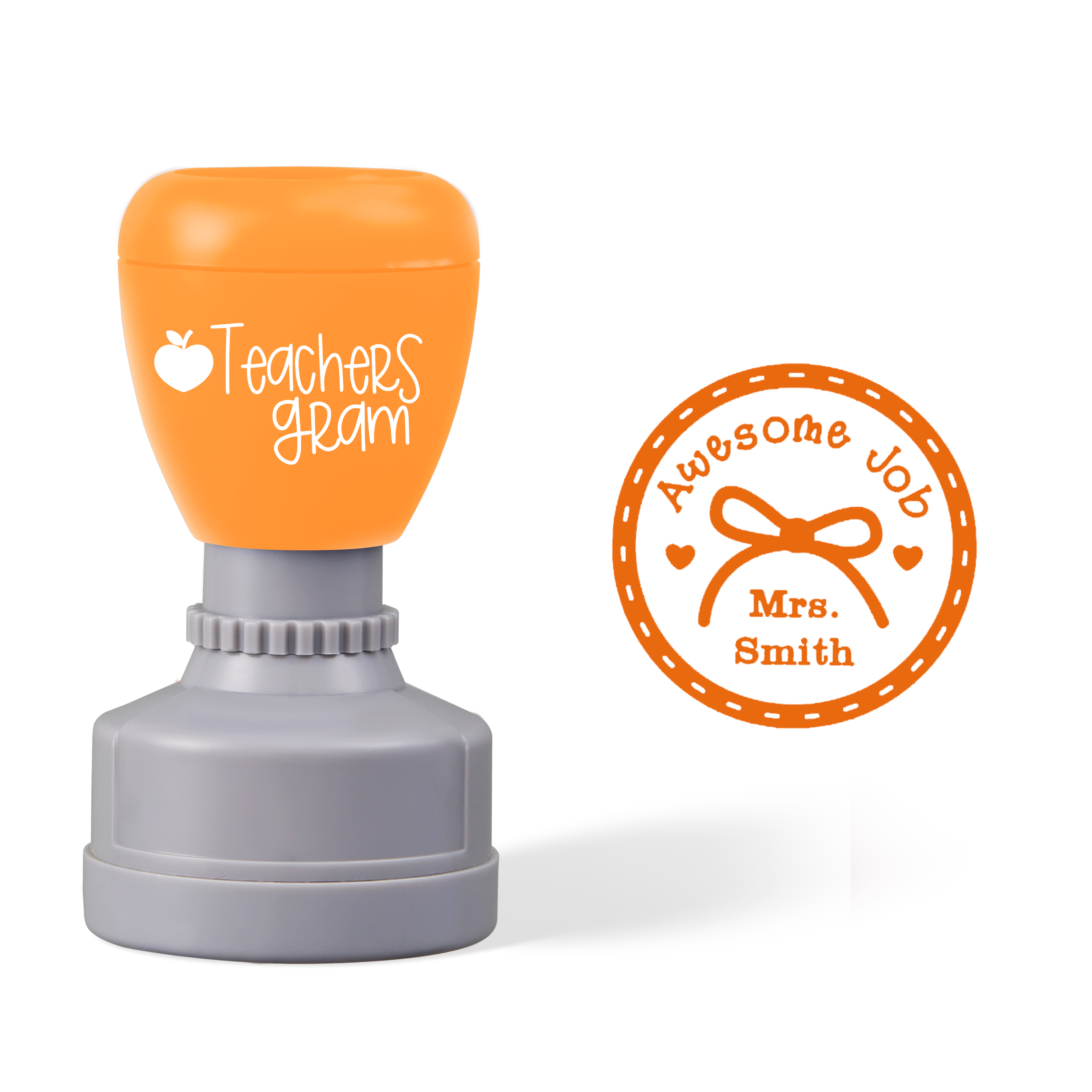 Personalized Name Awesome Job Teacher Stamp