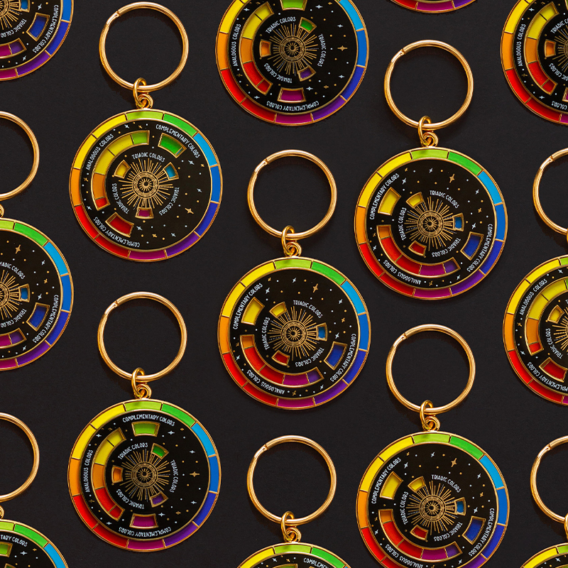 Rotundity Complementary Colors Teacher Keychain