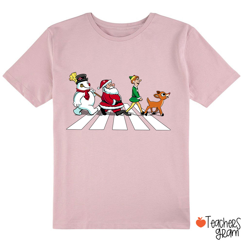 Santa Claus And His Friends Crossing The Road Class T-Shirt