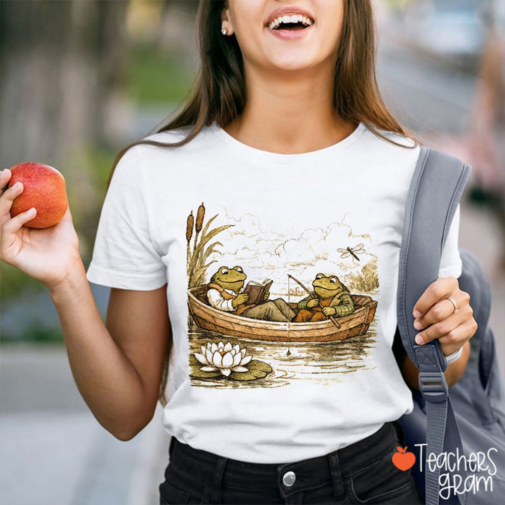 Vintage Frog And Toad Teacher T-Shirt