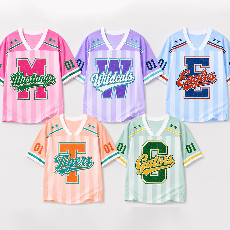 Personalized Mascot Vintage Distressed Letter Striped Teacher Mesh Jersey