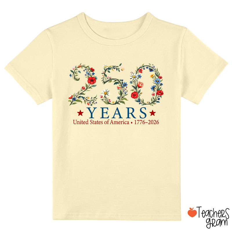USA 250th Anniversary Floral Class T-Shirt